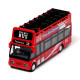 Pull Back Action Toy - Red Open Top Bus