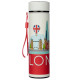 Reusable Stainless Steel Hot &amp; Cold Insulated Drinks Bottle Digital Thermometer - London Icons