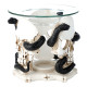 Skull and Serpent Resin Oil &amp; Wax Burner with Glass Dish