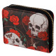 Small Zip Around Wallet - Skulls and Roses
