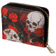 Small Zip Around Wallet - Skulls and Roses