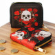 Small Zip Around Wallet - Skulls and Roses