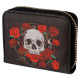 Small Zip Around Wallet - Skulls and Roses