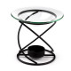 Thin Spiral Black Metal Oil &amp; Wax Burner with Glass Dish