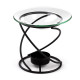 Thin Spiral Black Metal Oil &amp; Wax Burner with Glass Dish