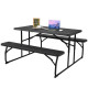 Foldable Picnic Table Bench Set with Anti-slip Pads