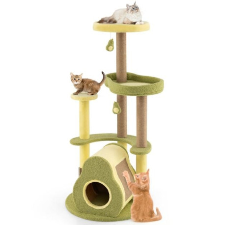 Avocado Cat Tree with Private Condo and Jumping Platforms