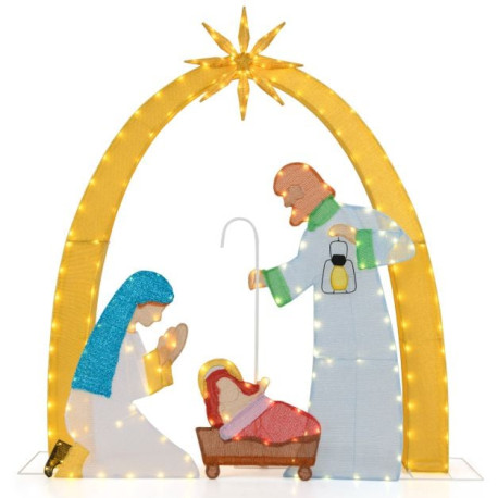 168 CM Christmas Nativity Scene with 194 LED Warm White Lights