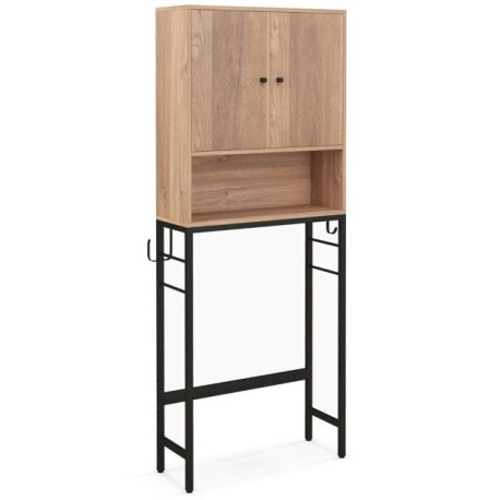 Over The Toilet Storage Cabinet with 2 Doors and Adjustable Shelf