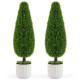 2 Pack 90cm Artificial Cedar Teardrop Shaped Bush