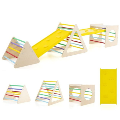 6-in-1 Set of 5 Toddler Triangle Climber for Sliding and Climbing