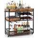 Tempered Glass Door Pantry Cabinet with 3-Position Adjustable Shelves