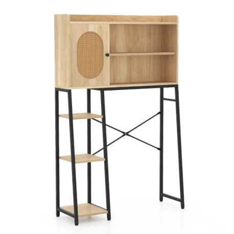 Over The Toilet Storage Cabinet with Sturdy Metal Frame and Adjustable Shelf