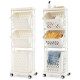 3-Tier Laundry Hamper Cart with 4 Rolling Wheels