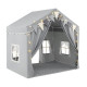 3-4 Kids Large Play Tent House with 2 Opening Doors  Star Lights and Plaid Pennants