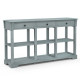 Retro Console Table with 3 Drawers and Open Shelves