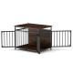 Dog Crate with Three Doors with Hollow Top for Small and Medium Dogs