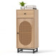 PE Rattan Storage Cabinet with Adjustable Foot Pads and Anti-toppling Kit