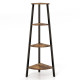 4-Tier Corner Ladder Shelf with Heavy-duty Metal Frame and Anti-toppling Device