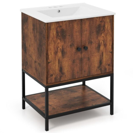 Bathroom Vanity Unit with Basin and Ceramic Sink