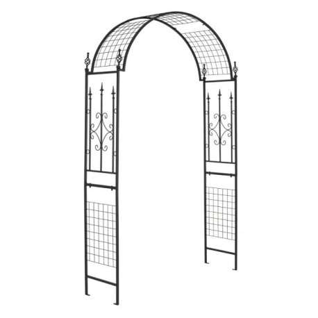 Garden Trellis Pergola Outdoor Metal Arbor with Classical Style Decorations
