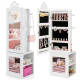 Kids Jewelry Armoire Full Length Mirror with Coat Rack and Storage Shelves