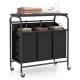 3-Bag Cart Heavy Duty Laundry Sorter Hamper with Foldable Ironing Board