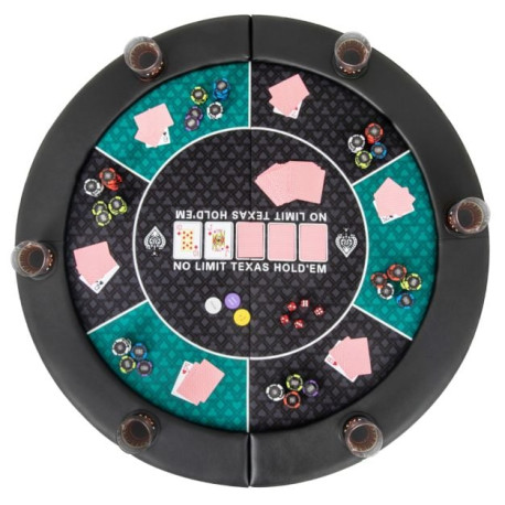 Portable Round Blackjack Board Game Mat with Carrying Bag