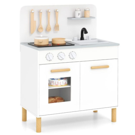 Toddler Pretend Play Kitchen with Light up Stove and Cooking Sounds
