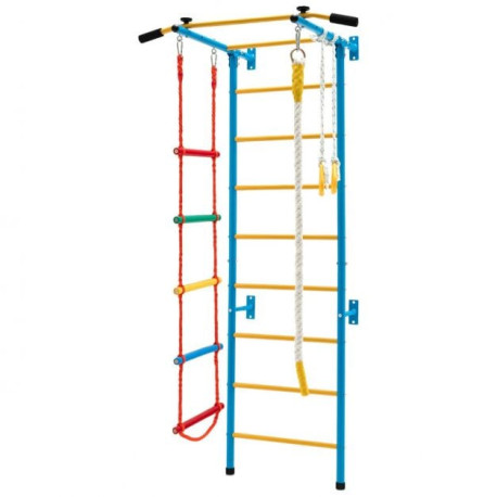 Swedish Ladder Set with Climbing Frame Pull-up Bar Ropes and Rings