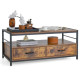 Coffee Table with Storage Drawers and Shelf