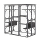 Large Wooden Cat House with Weatherproof Asphalt Roof and Enter Door