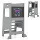 Toddler Kitchen Step Stool with Activity Chalkboard and Adjustable Height