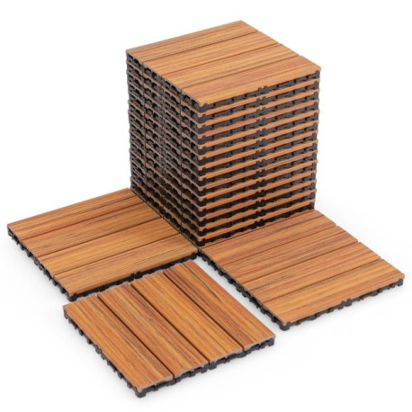 18 Pieces Interlocking Deck Tiles Waterproof Outdoor Flooring Covering