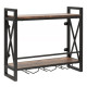 Wall Mounted Wine Rack with 2-Tier Shelves and 3 Glass Holders