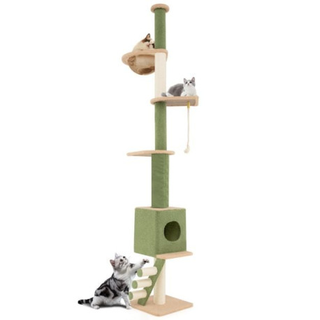 Floor to Ceiling Cat Tree with 218-270 cm Adjustable Height