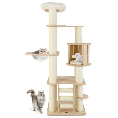 180 cm Tall Cat Tree with Cozy Perch Condo Space Capsule 12 cm Scratching Posts