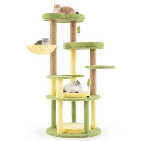 Multi-level Cat Tree with Wide Perch and Rotatable Basket