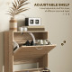 12-Shoe Flip Drawer Storage Cabinet - Brown Wood-Effect