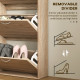 12-Shoe Flip Drawer Storage Cabinet - Brown Wood-Effect