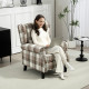 160° Reclining Armchair, with Footrest - Brown