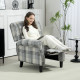 160° Reclining Armchair, with Footrest - Grey