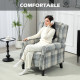 160° Reclining Armchair, with Footrest - Grey