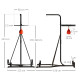 170-190cm Freestanding Boxing Punch Bag Hanger &amp; Speed Ball Station Platform Hanging Frame Home Gym, Black