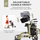 2 in 1 Wheelchair &amp; Folding Rollator Walker with Seat, Backrest, Footrest Combo, Lightweight Walking Frame with Storage Bag, Adj
