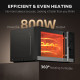23L 800W Microwave Oven, Digital Solo Microwave with 10 Power Levels, Automatic Defrost, 8 Auto Cook Menus, 60 Minutes Timer, Ec