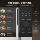 23L 800W Microwave Oven, Digital Solo Microwave with 10 Power Levels, Automatic Defrost, 8 Auto Cook Menus, 60 Minutes Timer, Ec