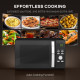 23L 800W Microwave Oven, Digital Solo Microwave with 5 Power Levels, Automatic Defrost, 8 Auto Cook Menus, 60 Minutes Timer, Clo