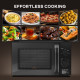 23L 800W Microwave Oven, Solo Manual Microwave with 5 Power Levels, Defrost, 35 Minutes Timer, Clock, Easy Clean, Small Black Mi