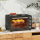 28L Mini Oven with 2 Hot Plates, Countertop Toaster Oven, Grill, Roast, Bake, Boil, with Timer, Adjustable Temperature, Electric